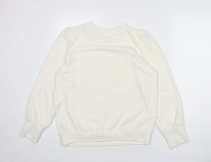 Beloved Womens Ivory Polyester Pullover Sweatshirt Size M Pullover - Sequins