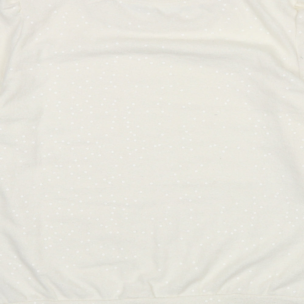 Beloved Womens Ivory Polyester Pullover Sweatshirt Size M Pullover - Sequins