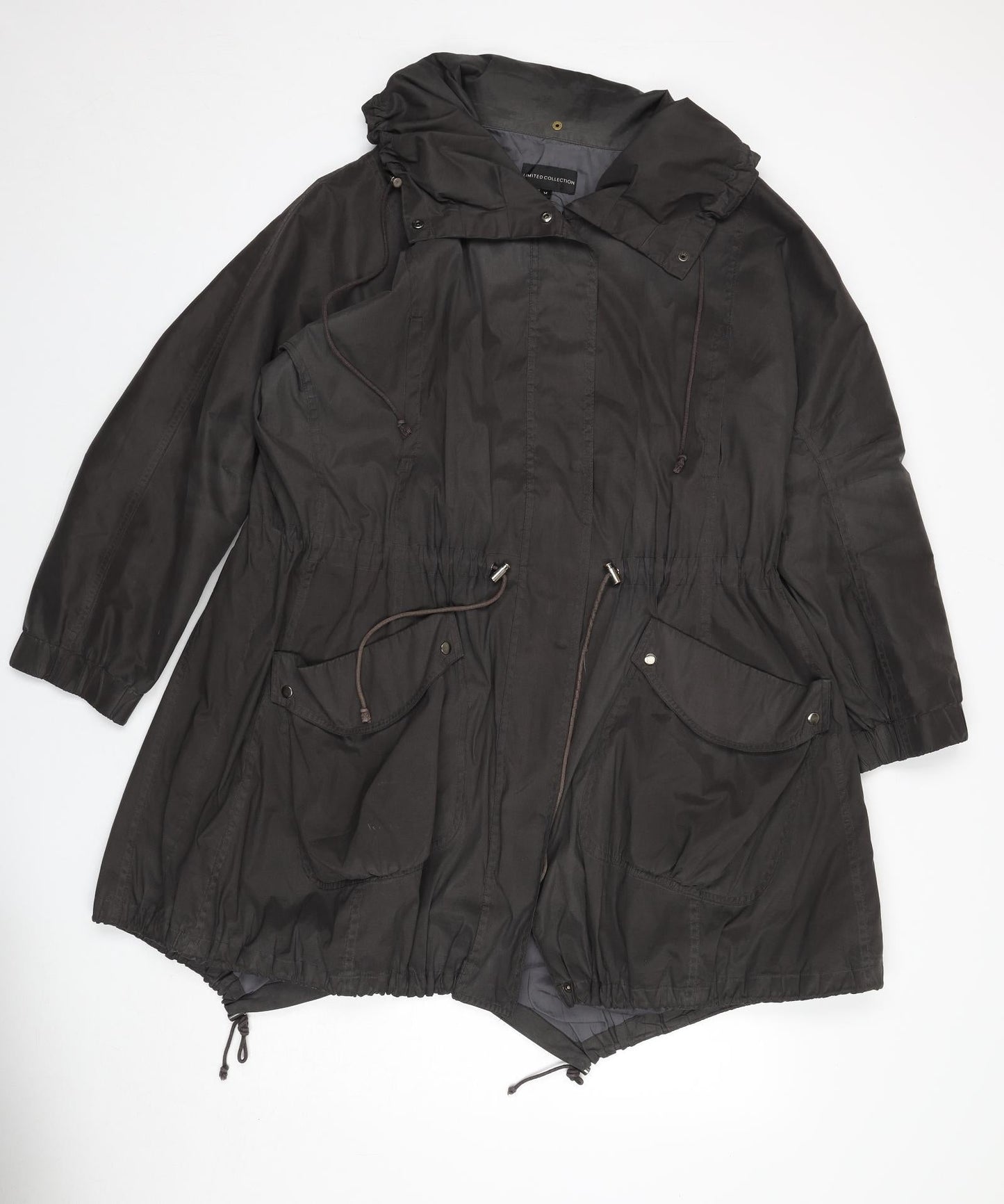 Limited Collection Womens Brown Rain Coat Coat Size 14 Zip