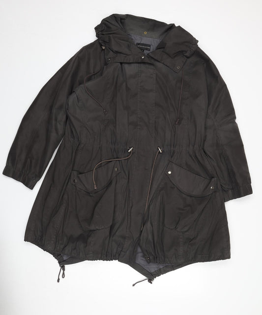 Limited Collection Womens Brown Rain Coat Coat Size 14 Zip