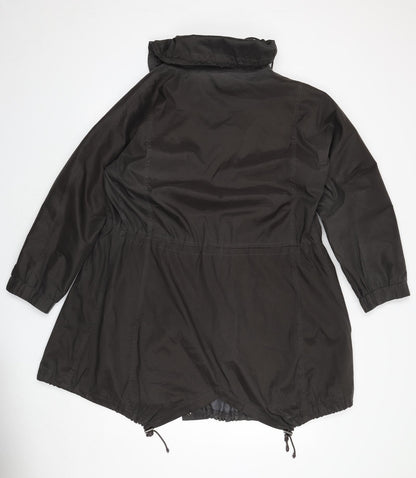 Limited Collection Womens Brown Rain Coat Coat Size 14 Zip