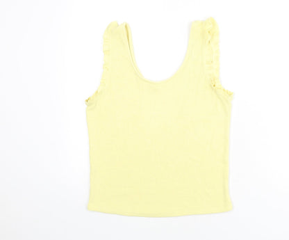 Womens UK Size M Mango Yellow Basic Tank
