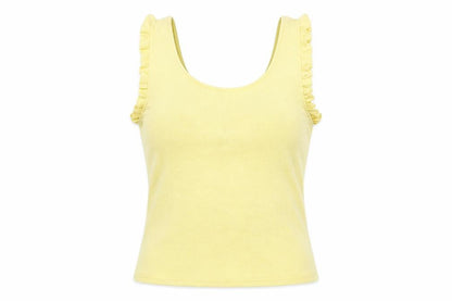 Womens UK Size M Mango Yellow Basic Tank