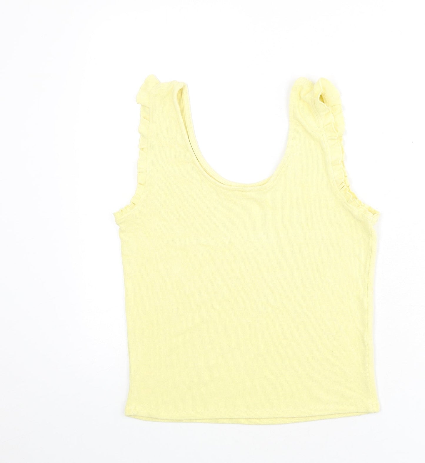 Womens UK Size M Mango Yellow Basic Tank