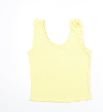 Womens UK Size M Mango Yellow Basic Tank