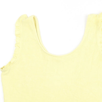Womens UK Size M Mango Yellow Basic Tank