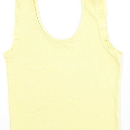 Womens UK Size M Mango Yellow Basic Tank