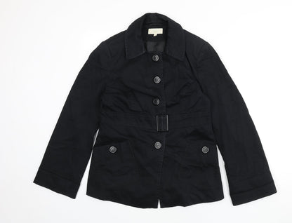 Womens UK Size 12 Marks and Spencer Black Overcoat