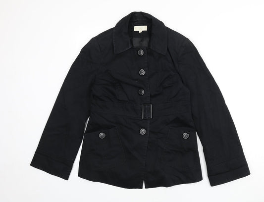 Womens UK Size 12 Marks and Spencer Black Overcoat