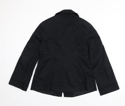 Womens UK Size 12 Marks and Spencer Black Overcoat