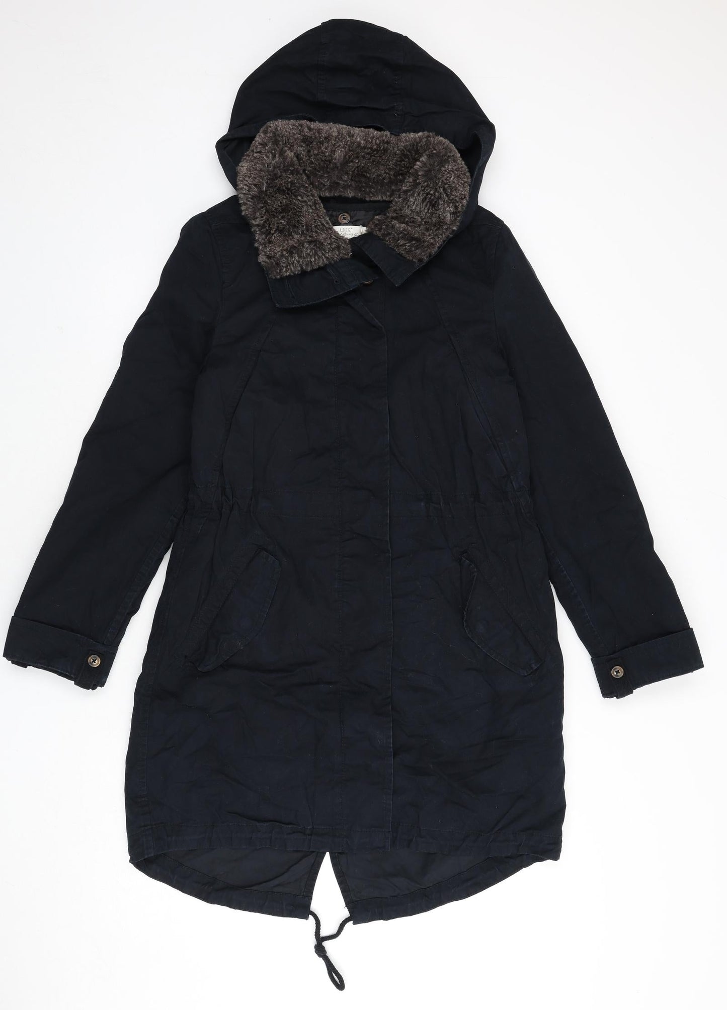 Womens UK Size 10 H&M Blue Parka Coat