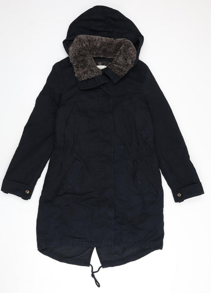 Womens UK Size 10 H&M Blue Parka Coat