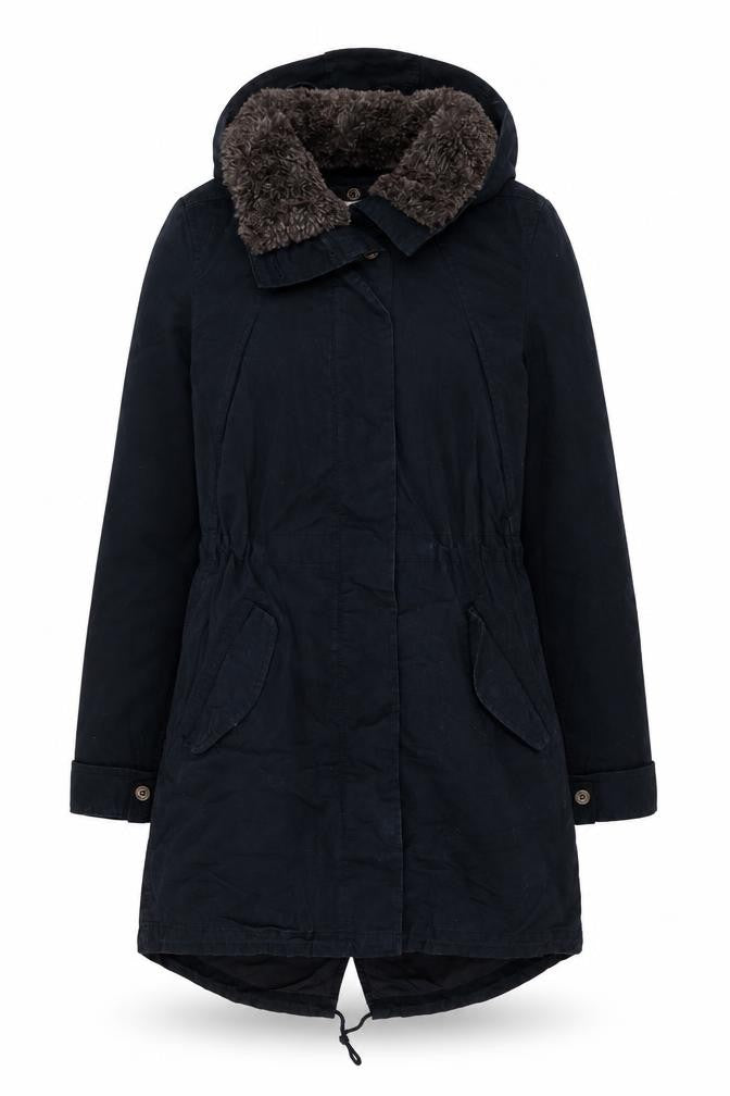 Womens UK Size 10 H&M Blue Parka Coat
