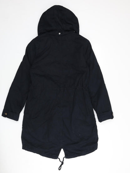 Womens UK Size 10 H&M Blue Parka Coat