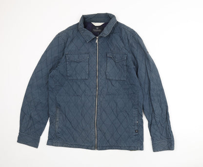 Mens UK Size L Scotch & Soda Blue Quilted Coat