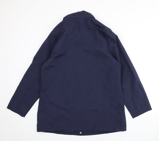 Amber Womens Blue Windbreaker Coat Size 12 Zip