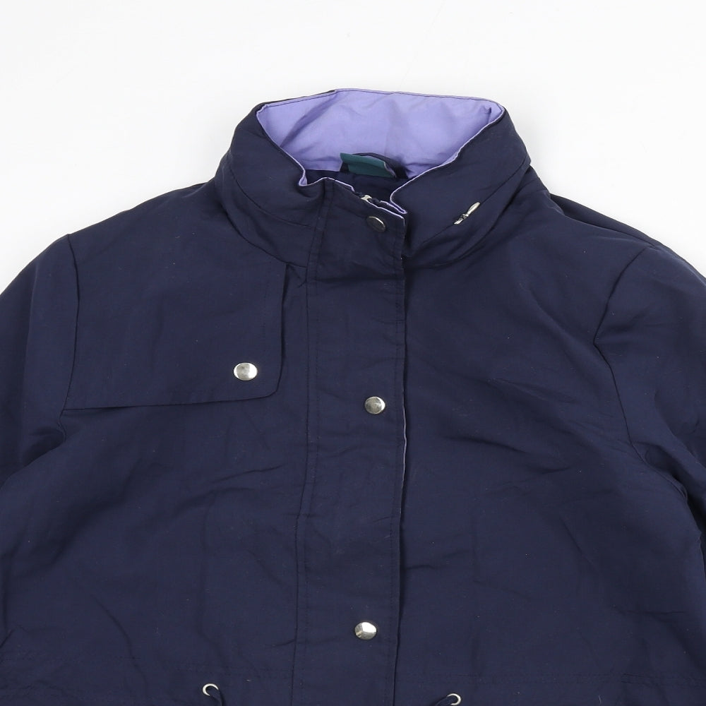 Amber Womens Blue Windbreaker Coat Size 12 Zip