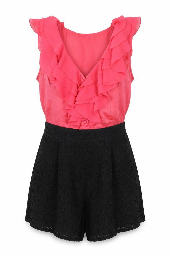 Womens UK Size 10 Lipsy One-Piece Pink Romper