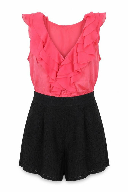Womens UK Size 10 Lipsy One-Piece Pink Romper