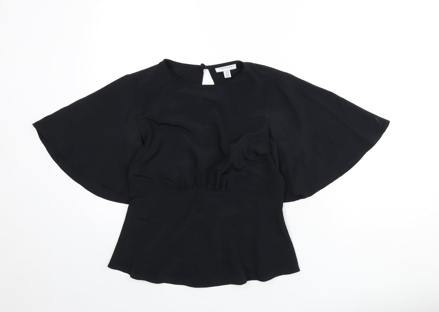 Womens UK Size 8 Topshop Black Basic Blouse