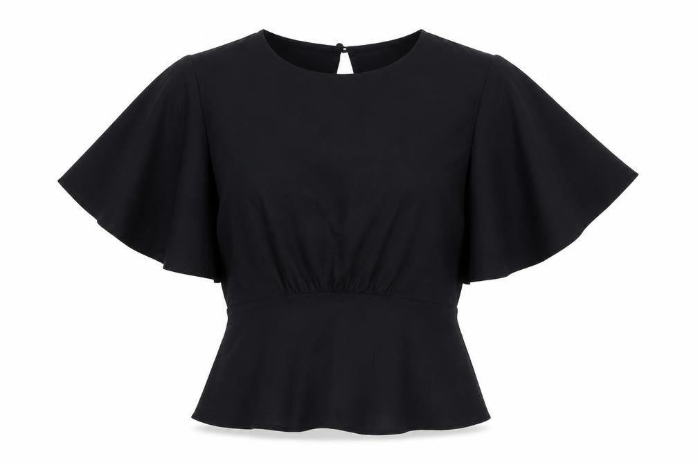Womens UK Size 8 Topshop Black Basic Blouse