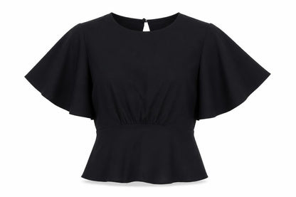 Womens UK Size 8 Topshop Black Basic Blouse