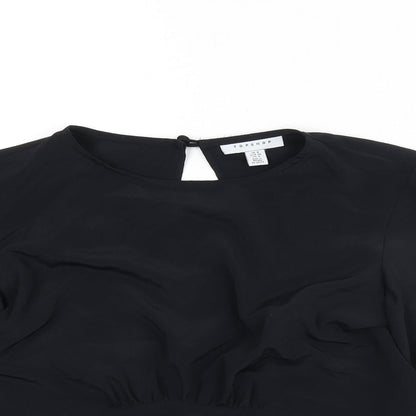 Womens UK Size 8 Topshop Black Basic Blouse