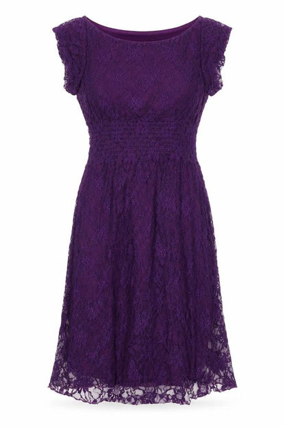 Rage Womens Purple Floral Polyamide A-Line Size 8 Boat Neck Pullover