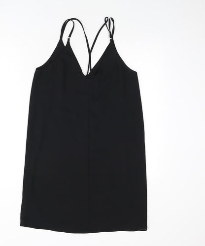 Topshop Womens Black Polyester Sheath Size 10 V-Neck Pullover