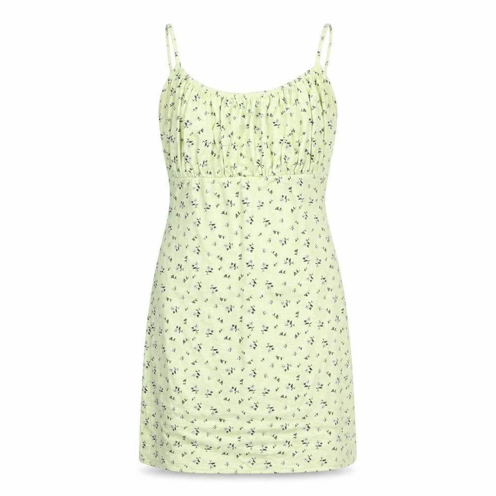 PRETTYLITTLETHING Womens Green Floral Polyester Mini Size 6 Scoop Neck Pullover