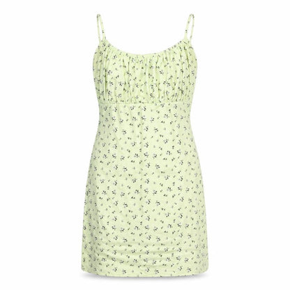 PRETTYLITTLETHING Womens Green Floral Polyester Mini Size 6 Scoop Neck Pullover
