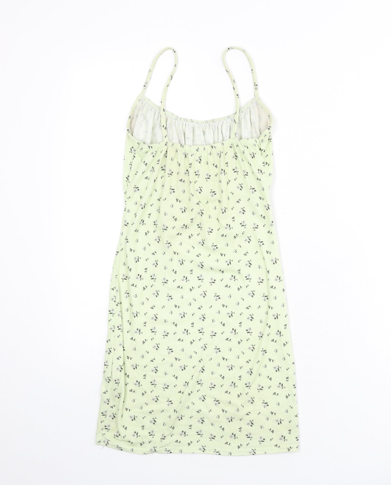 PRETTYLITTLETHING Womens Green Floral Polyester Mini Size 6 Scoop Neck Pullover