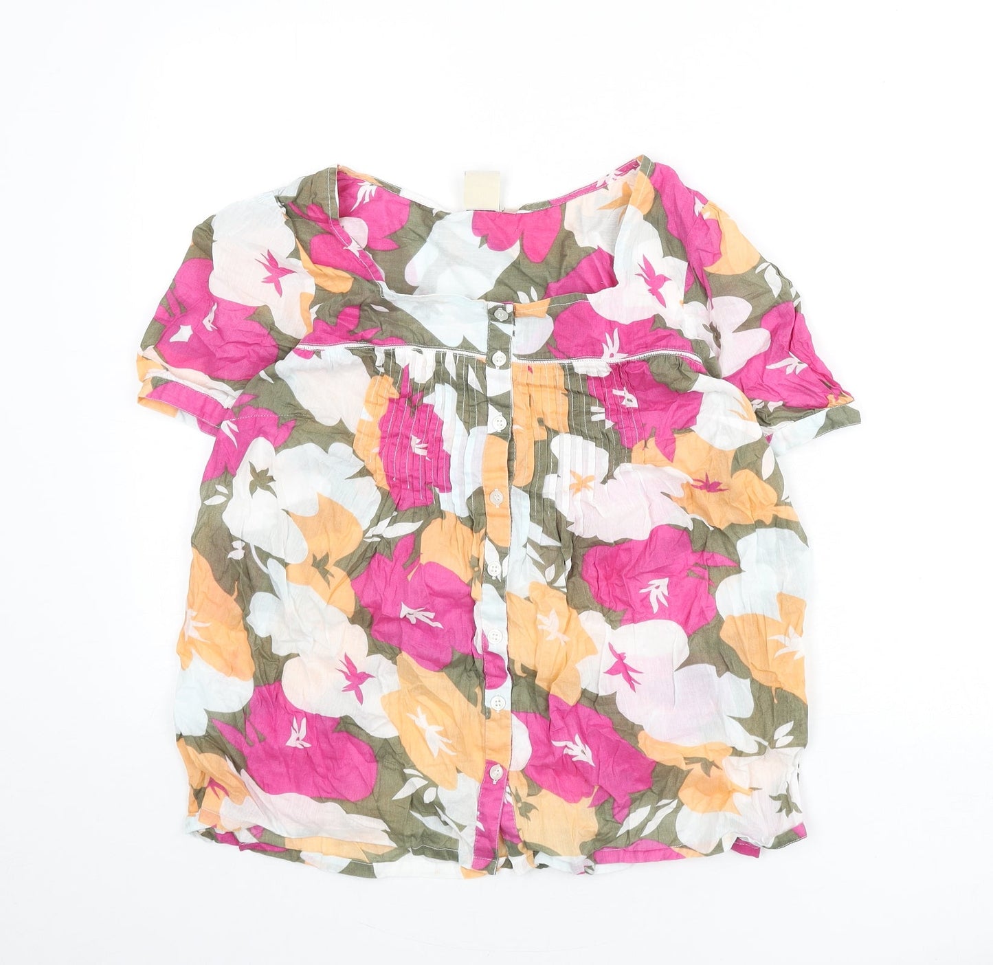 Womens UK Size 12 Cotton Traders Multicoloured Basic Button-Up