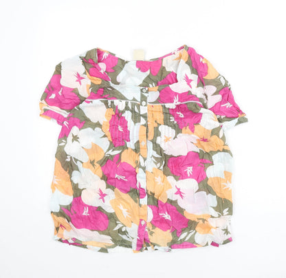 Womens UK Size 12 Cotton Traders Multicoloured Basic Button-Up