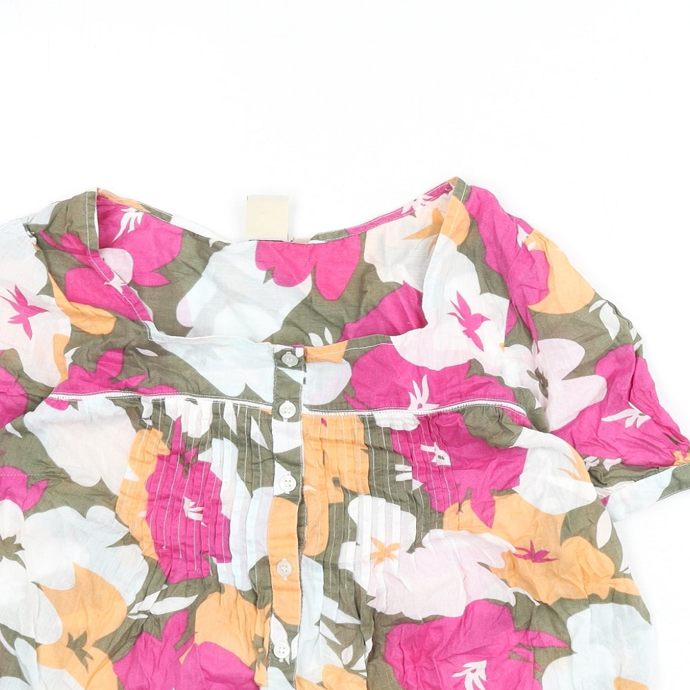Womens UK Size 12 Cotton Traders Multicoloured Basic Button-Up