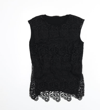 Womens UK Size S Oasis Black Basic Tank
