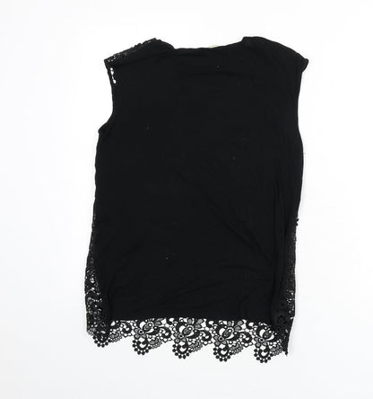Womens UK Size S Oasis Black Basic Tank