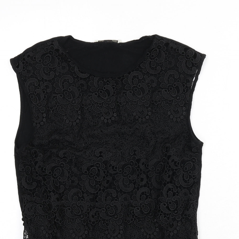 Womens UK Size S Oasis Black Basic Tank