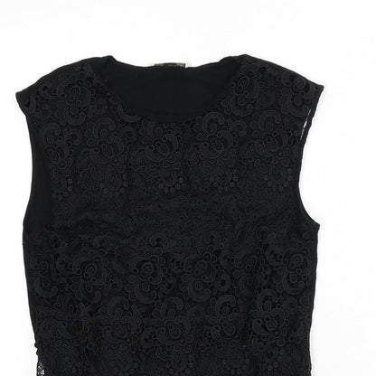 Womens UK Size S Oasis Black Basic Tank