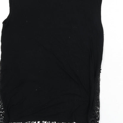 Womens UK Size S Oasis Black Basic Tank