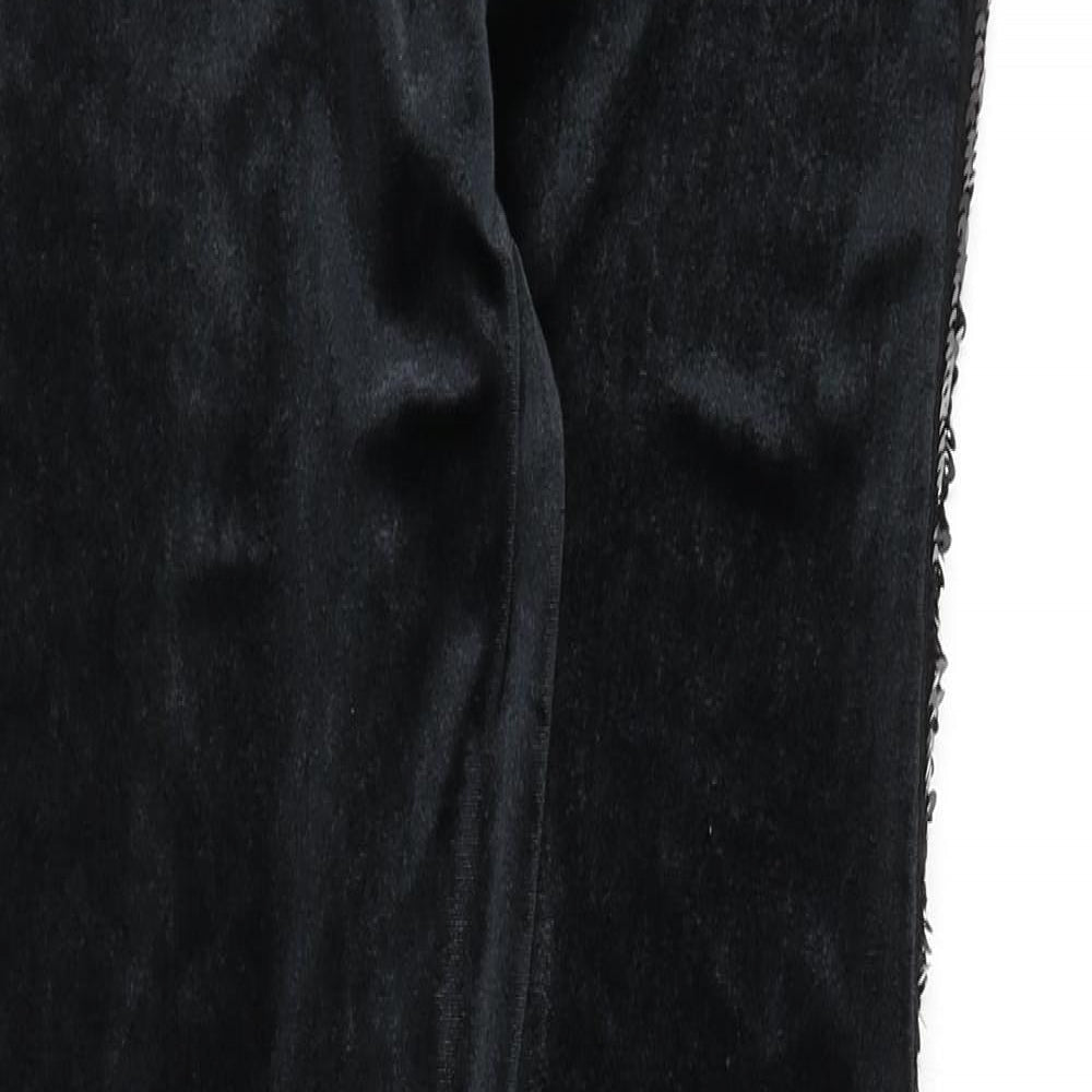 Marks and Spencer Girls Black Polyester Capri Trousers Size 14-15 Years L26 in Regular Pullover - Sequins, Leggings