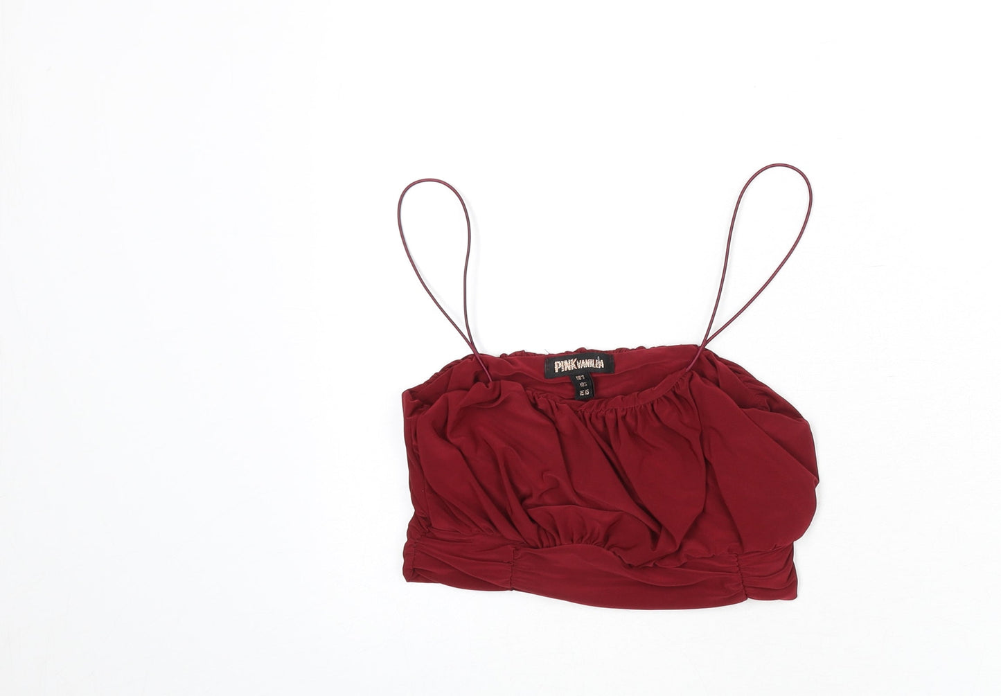 Womens UK Size S Pink Vanilla Red Camisole T-Shirt