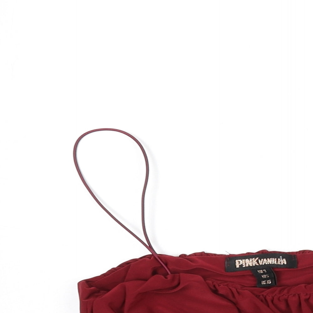 Womens UK Size S Pink Vanilla Red Camisole T-Shirt