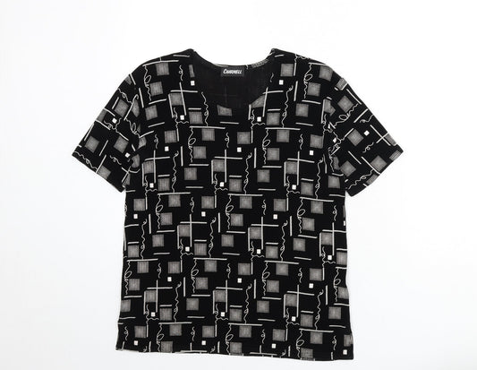 Womens UK Size M Charmell Black Basic T-Shirt