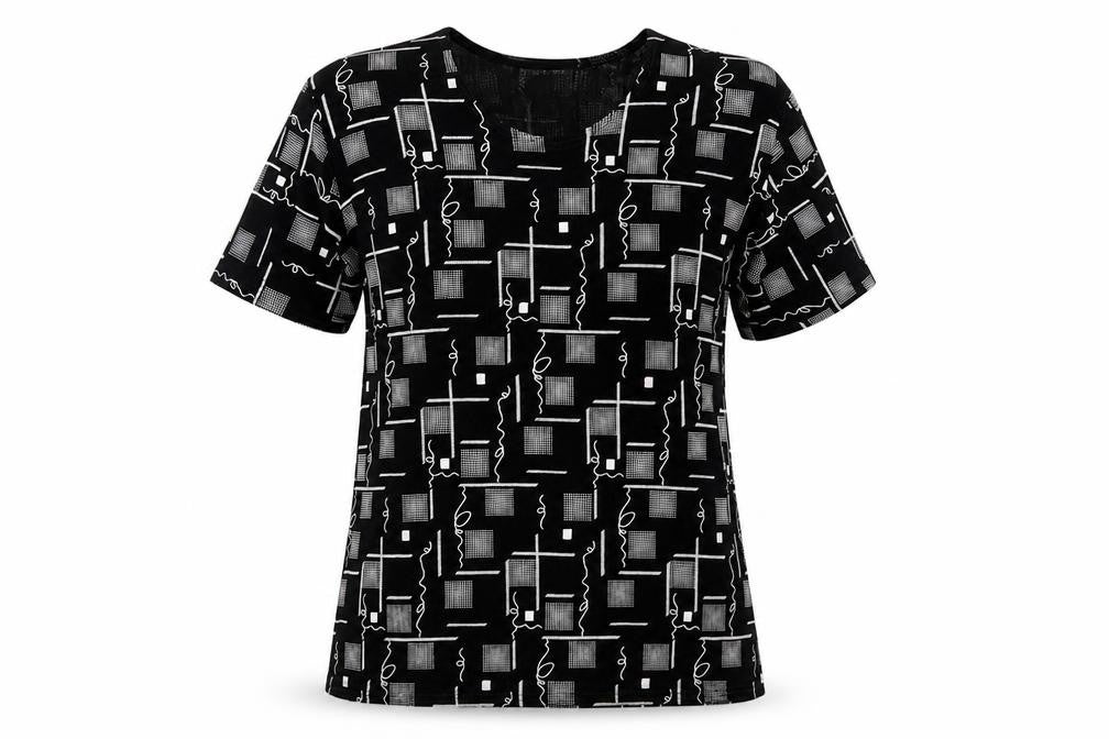 Womens UK Size M Charmell Black Basic T-Shirt