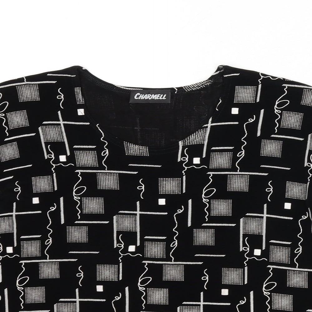 Womens UK Size M Charmell Black Basic T-Shirt