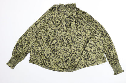 Womens UK Size 10 H&M Green Basic Blouse