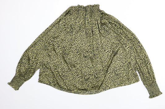Womens UK Size 10 H&M Green Basic Blouse