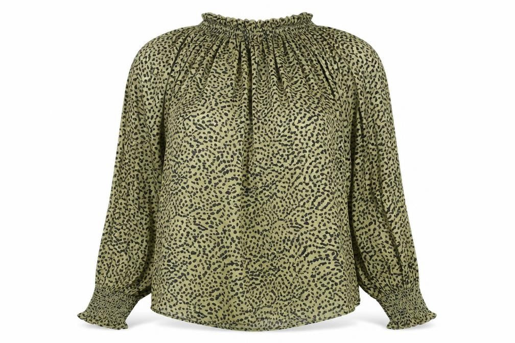 Womens UK Size 10 H&M Green Basic Blouse