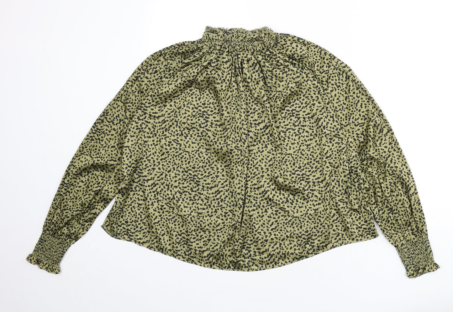 Womens UK Size 10 H&M Green Basic Blouse